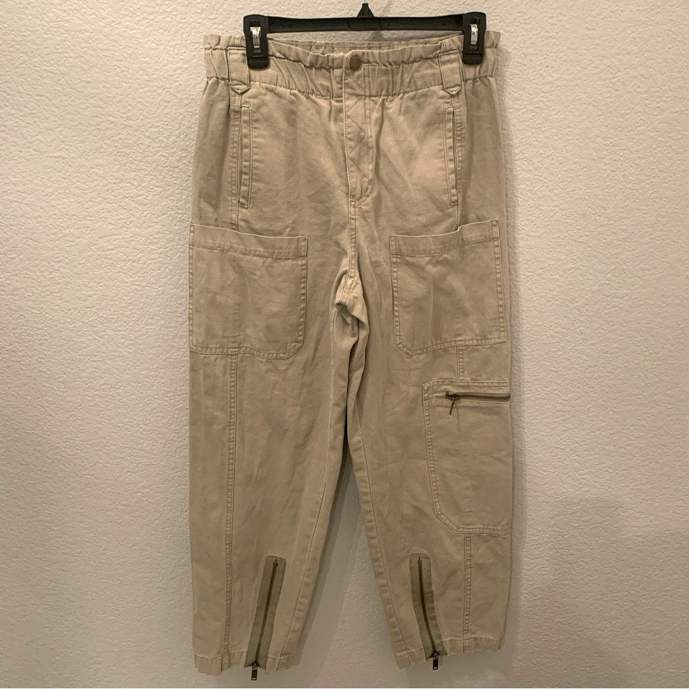 Forever 21 Khaki Tan Utility Cargo Paper Bag High Waist Pants Medium 30 Waist